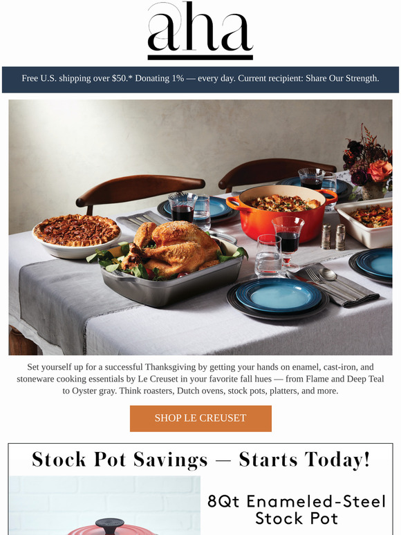 Le Creuset Stock Pot 20% off — starts today 🔥