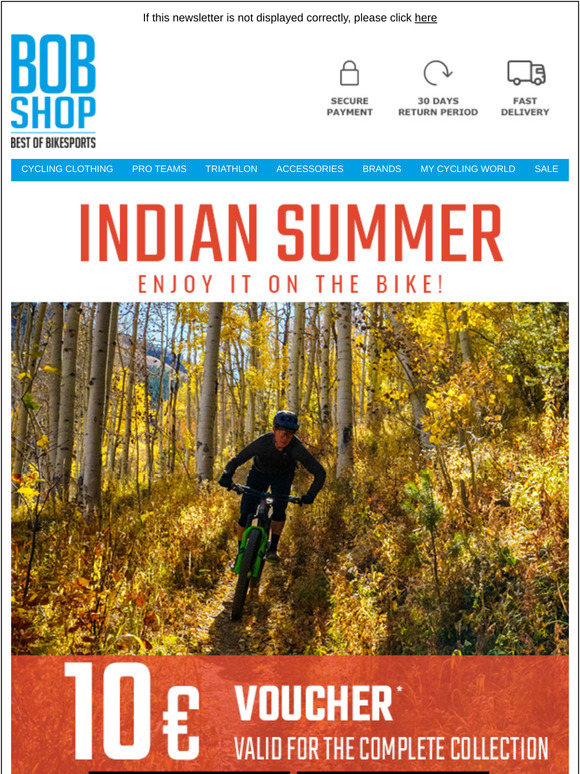 Indian Summer on the bike: secure a 10 € VOUCHER & save immediately!