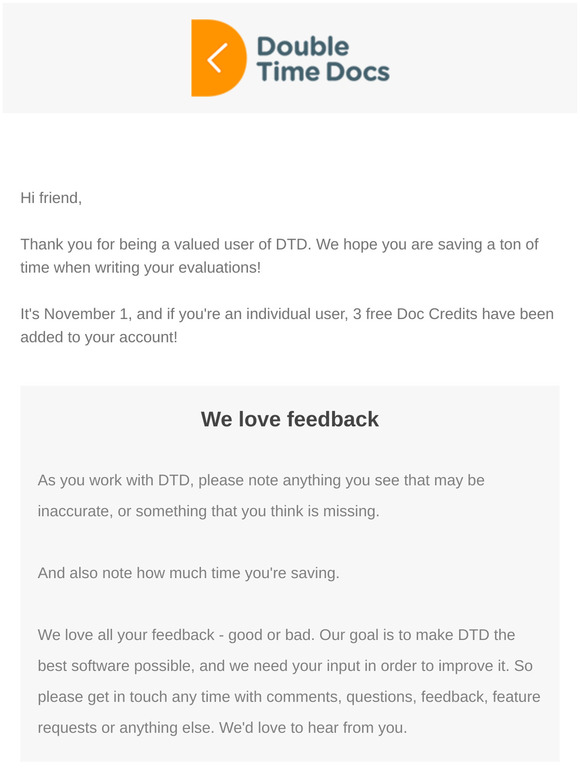 You've been given free Doc Credits