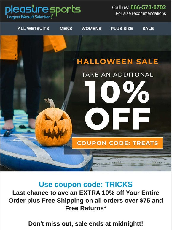 LAST CHANCE! Halloween Wetsuit Sale! Save 10% Off!