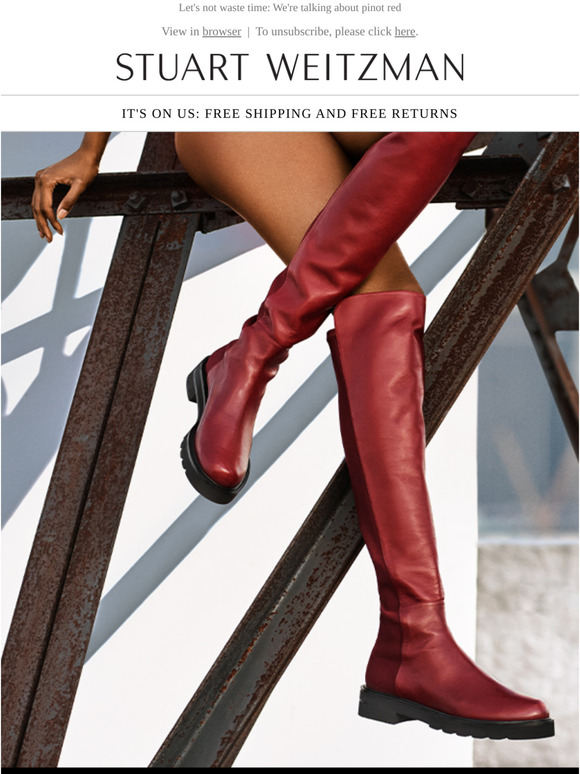 red stuart weitzman boots