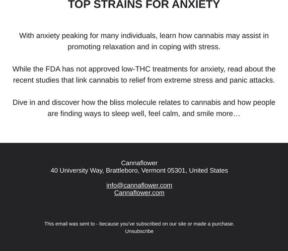 🍃Top Strains for Anxiety