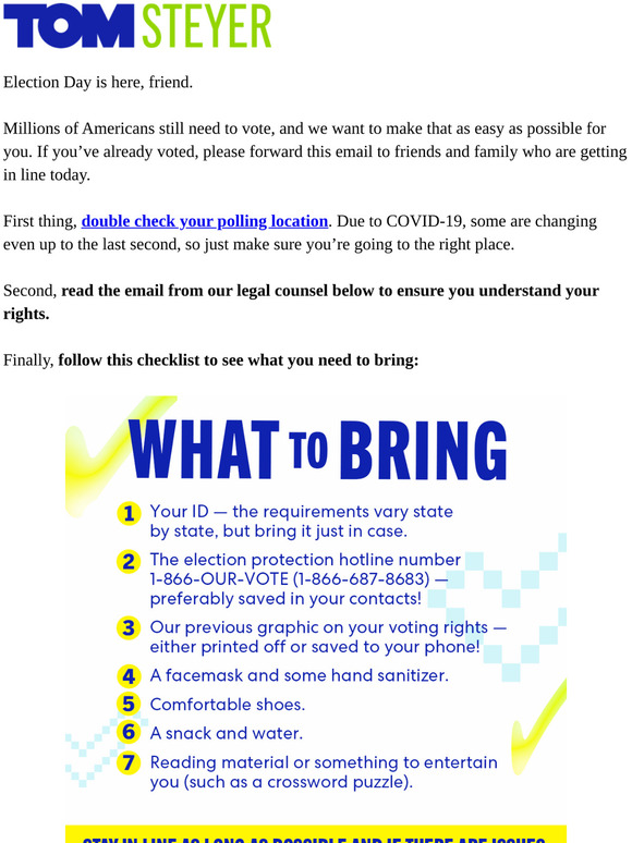 Everything you need for Election Day.