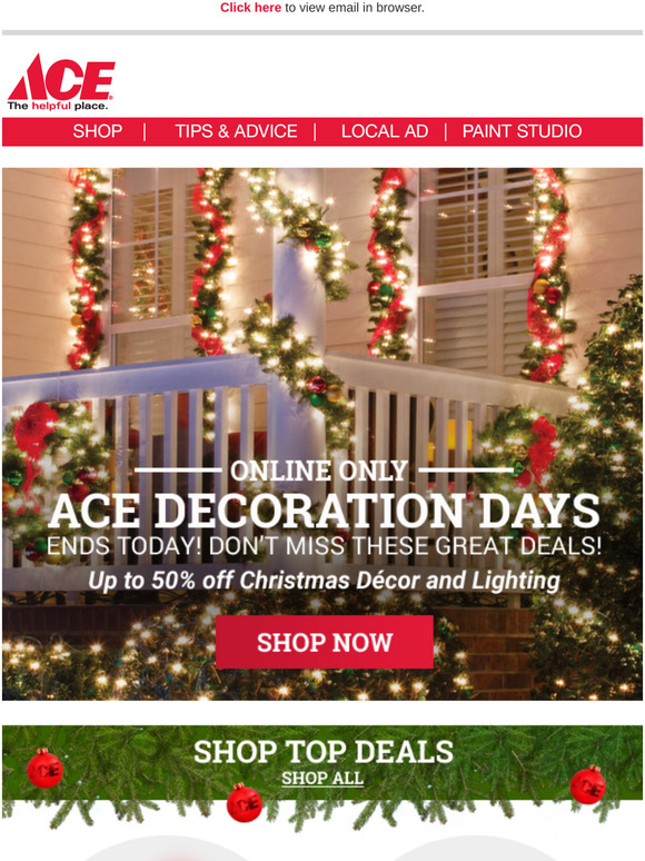 Ace Hardware Dec 1 2022 Christmas Greeneville Tn Ace Hardware: 🎄 Final Day! Save Up To 50% Off Holiday Decorations | Milled