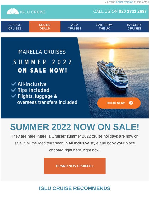 Iglu cruise Summer 2022 has arrived with Marella Cruises Milled