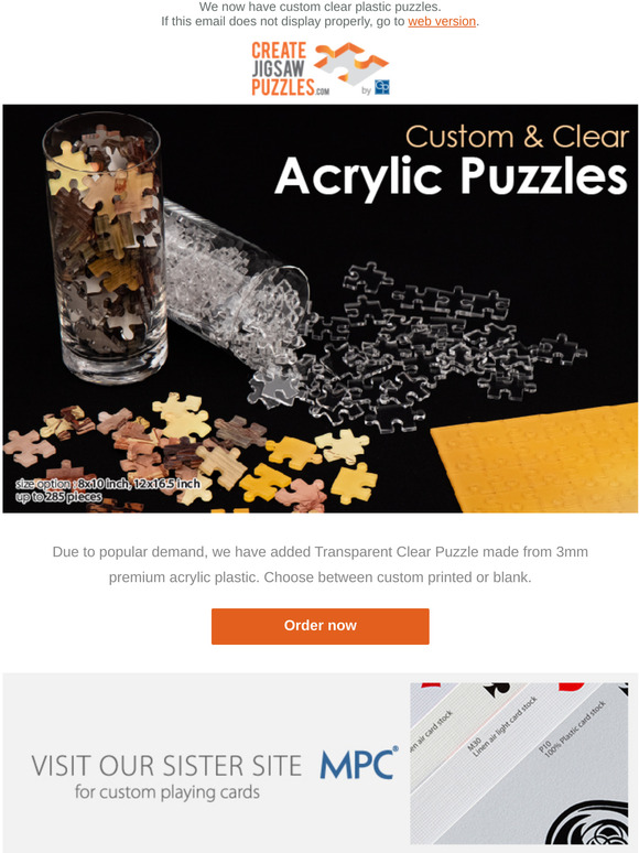 Createjigsawpuzzles Com New Transparent Jigsaw Puzzles Milled