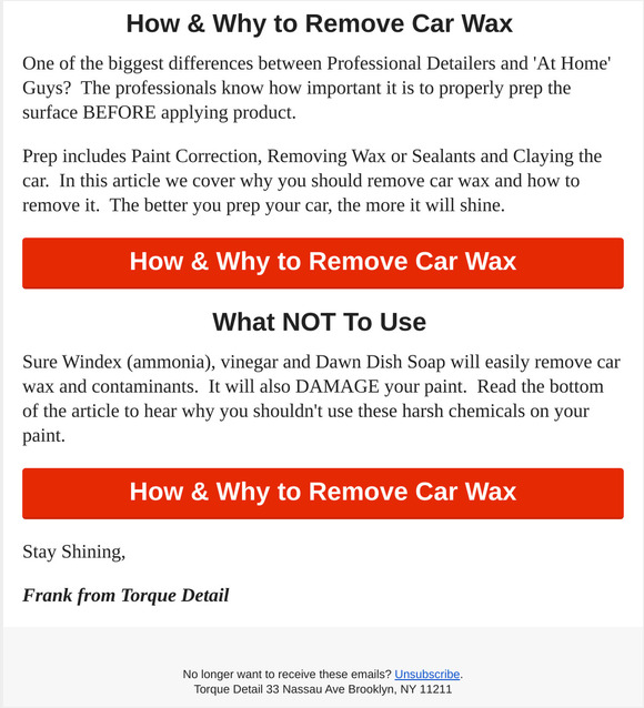 Torque Detail New Article How To Remove Car Wax from Different