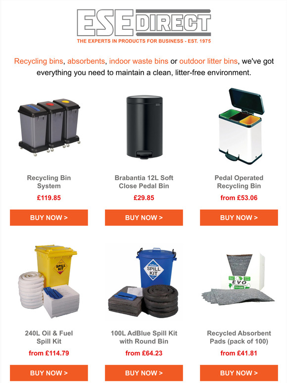 ESE Direct Spill Kits, Litter & Recycling Bins Milled