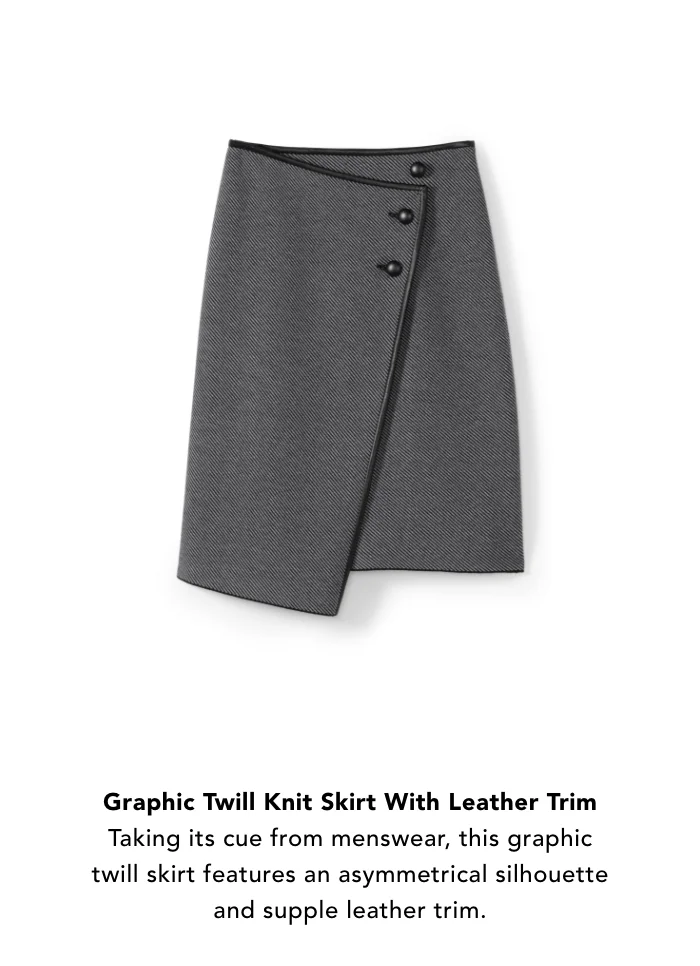 GRAPHIC TWILL KNIT SKIRT