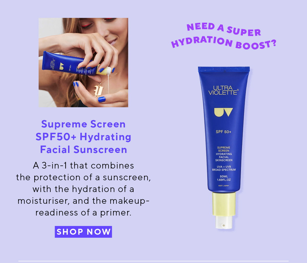 supreme screen spf 50 hydrating facial sunscreen
