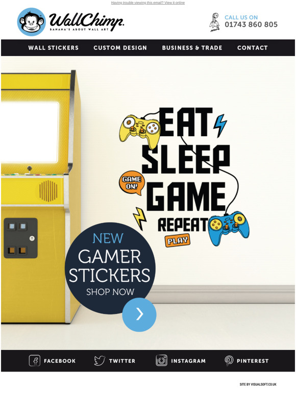 New Gamer Wall Sticker Range