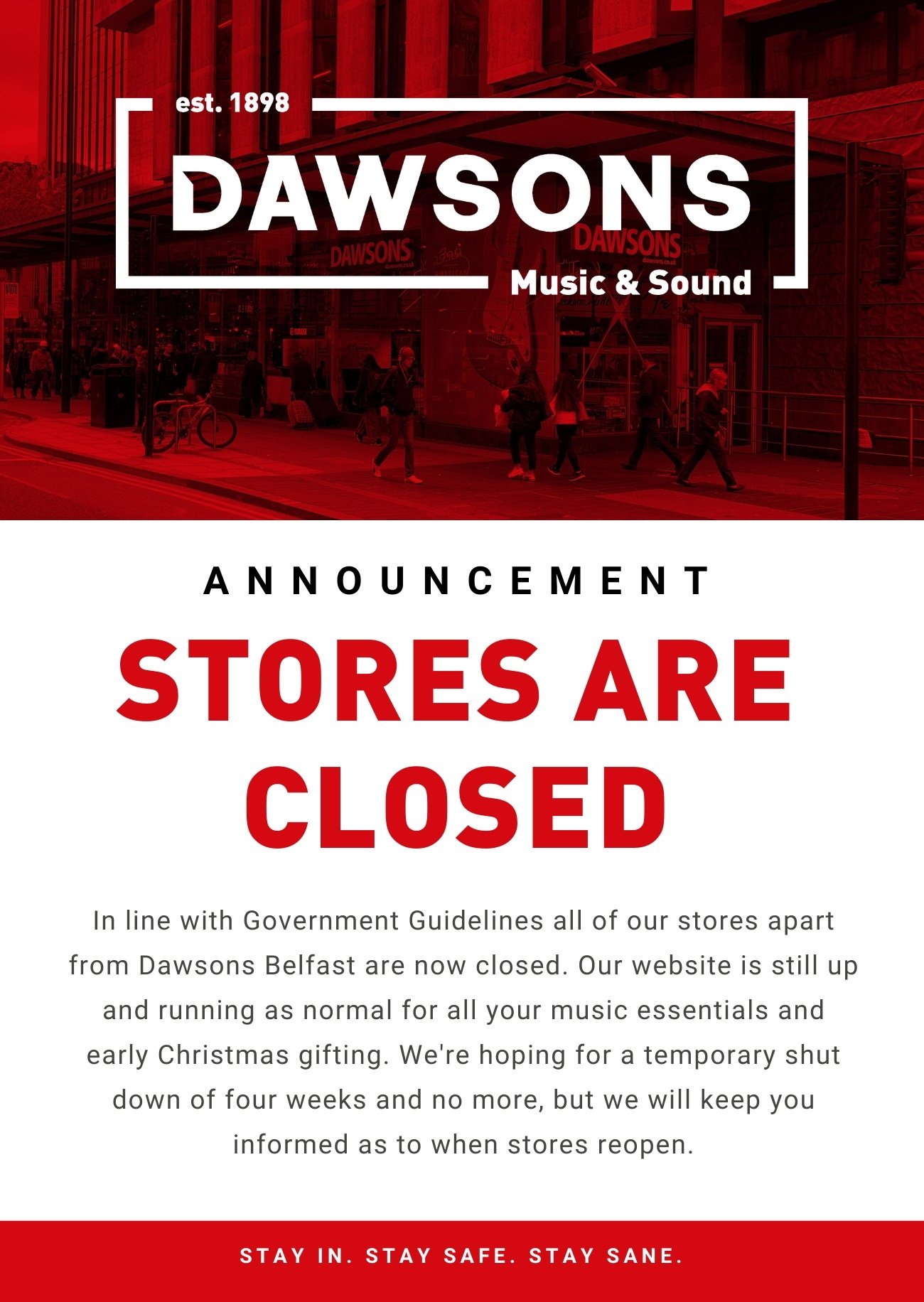 Dawsons Music Store Closure