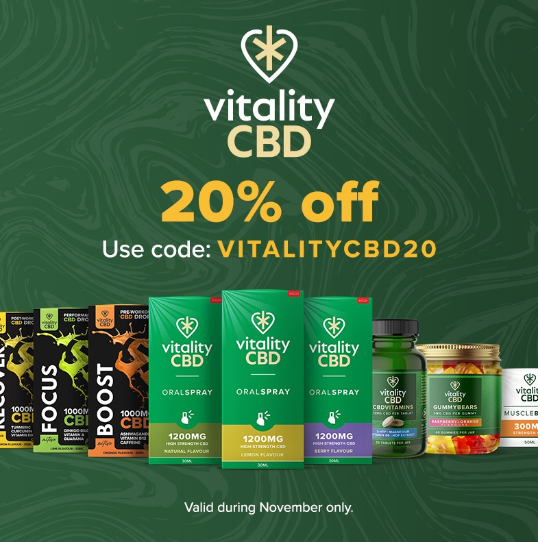 Natures Healthbox 20 OFF all Vitality CBD this Month Milled