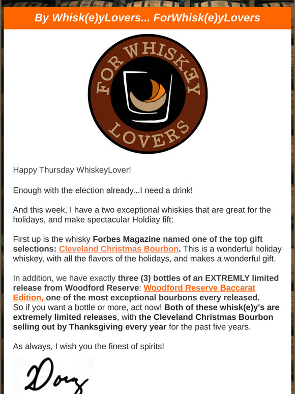 WhiskeyLovers: - Extremely Ltd Eds. from Woodford Reserve & Cleveland Whiskey