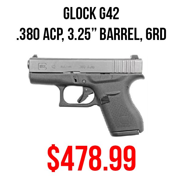 Glock G42 available at Impact Guns!
