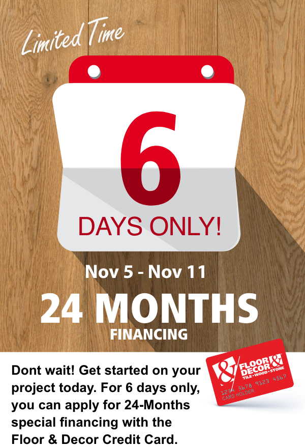 Flooranddecor.com: 24-Months Special Financing For 6 Days Only | Milled