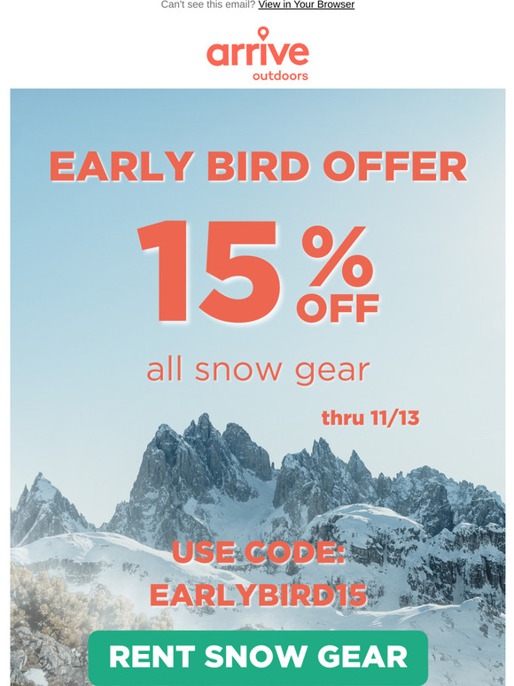 15% Off Winter Rentals Starts Now
