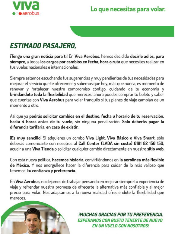 VivaAerobus: ¡Cambios de vuelo GRATIS! ✈️ | Milled