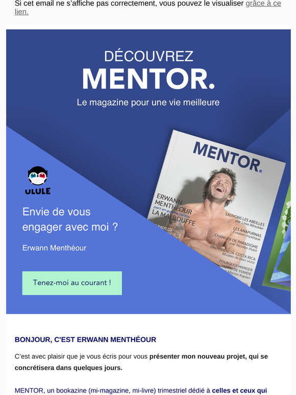 Découvrez MENTOR, le nouveau magazine d’Erwann Menthéour