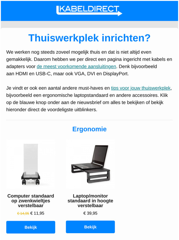 Alles voor Thuiswerken bij Kabeldirect 🏠
