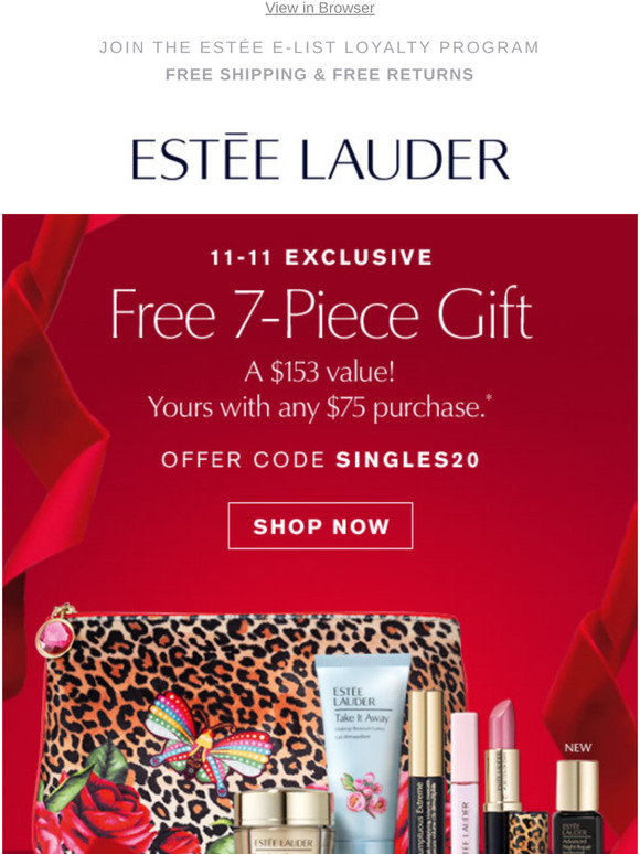 Estée Lauder Receive a Free 7Piece Gift & Free Full Size, with your