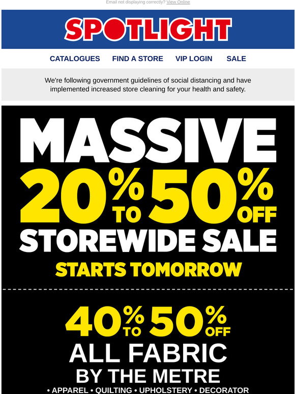 SPOTLIGHT Off Storewide Starts Tomorrow! Milled