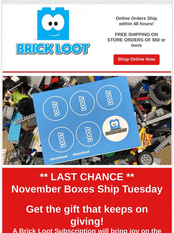 LAST CHANCE for November's Burger Time Brick Loot Box