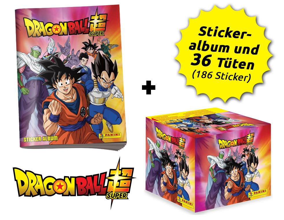 15 Tüten je 5 Sticker Panini Dragon Ball Super Sticker 1 x Sammelalbum 