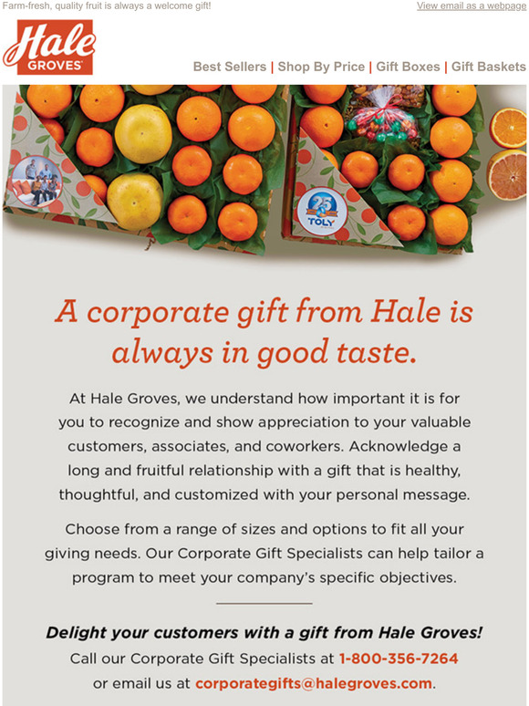 Hale Groves Consider us your *business gift headquarters* Milled