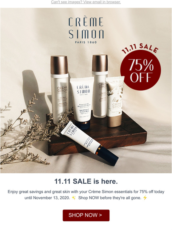 11.11 SALE ✨  Save up to 75% off on your skin essentials