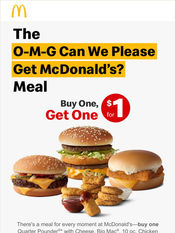 McDonald's Buy one, get one for 1... I’m in! Milled