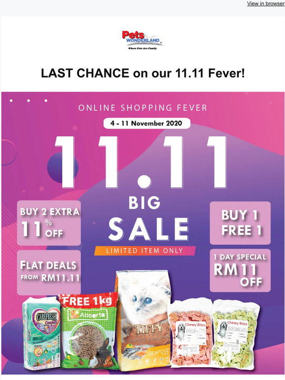 Last Chance! Get your 11.11 Deals Now!