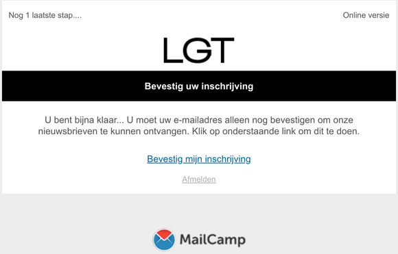 Bevestig uw E-mailadres