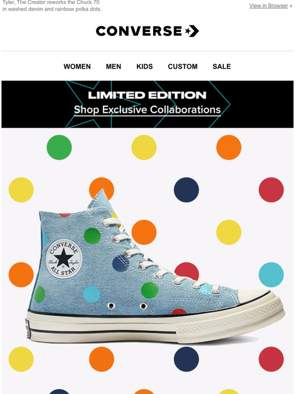 rainbow polka dot converse