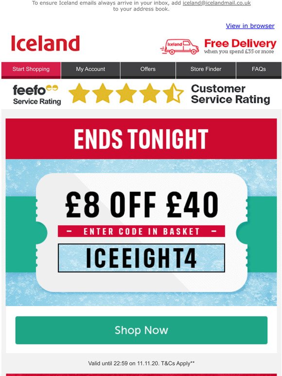 Your £8 OFF ends tonight!