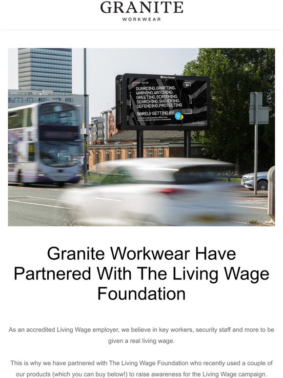 Granite Are Working Alongside The Living Wage Foundation.
