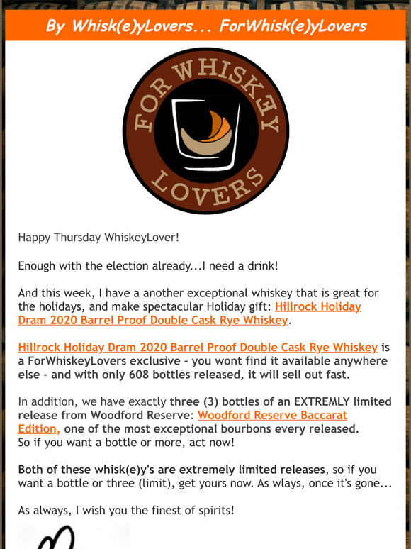 WhiskeyLovers: - Extremely Ltd Eds. from Hillrock, Woodford Reserve & Cleveland Whiskey