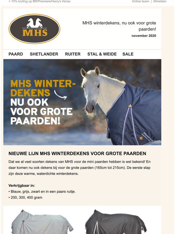 Malaise Blind Bemiddelaar Minihorseshop.be: MHS komt met eigen lijn winterdekens voor grote paarden!  🛒 Nu te koop | Milled