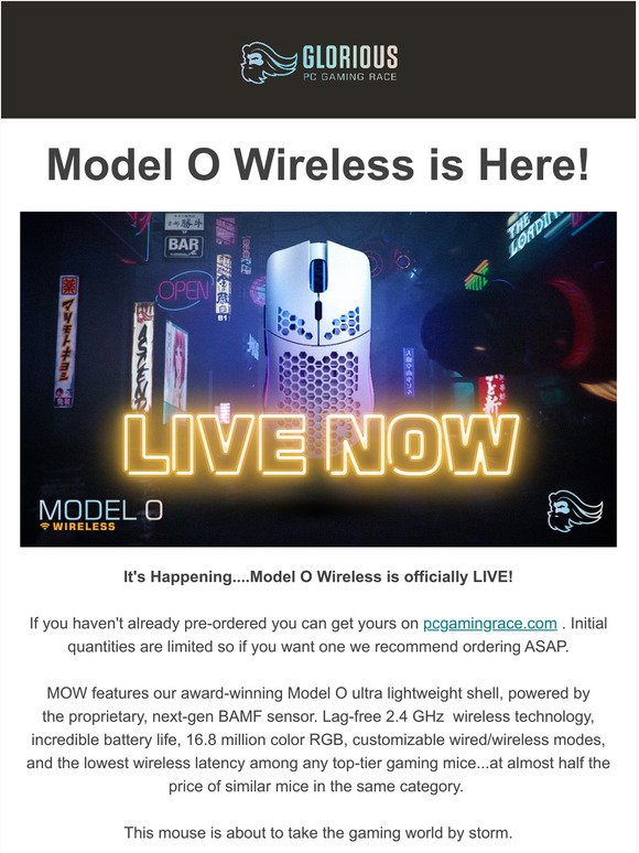 Glorious Pc Gaming Race Llc Model O Wireless Is Now Live Milled