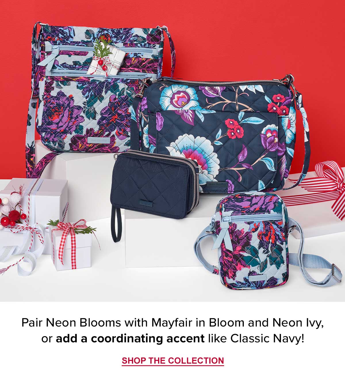 vera bradley neon blooms iconic tote bag