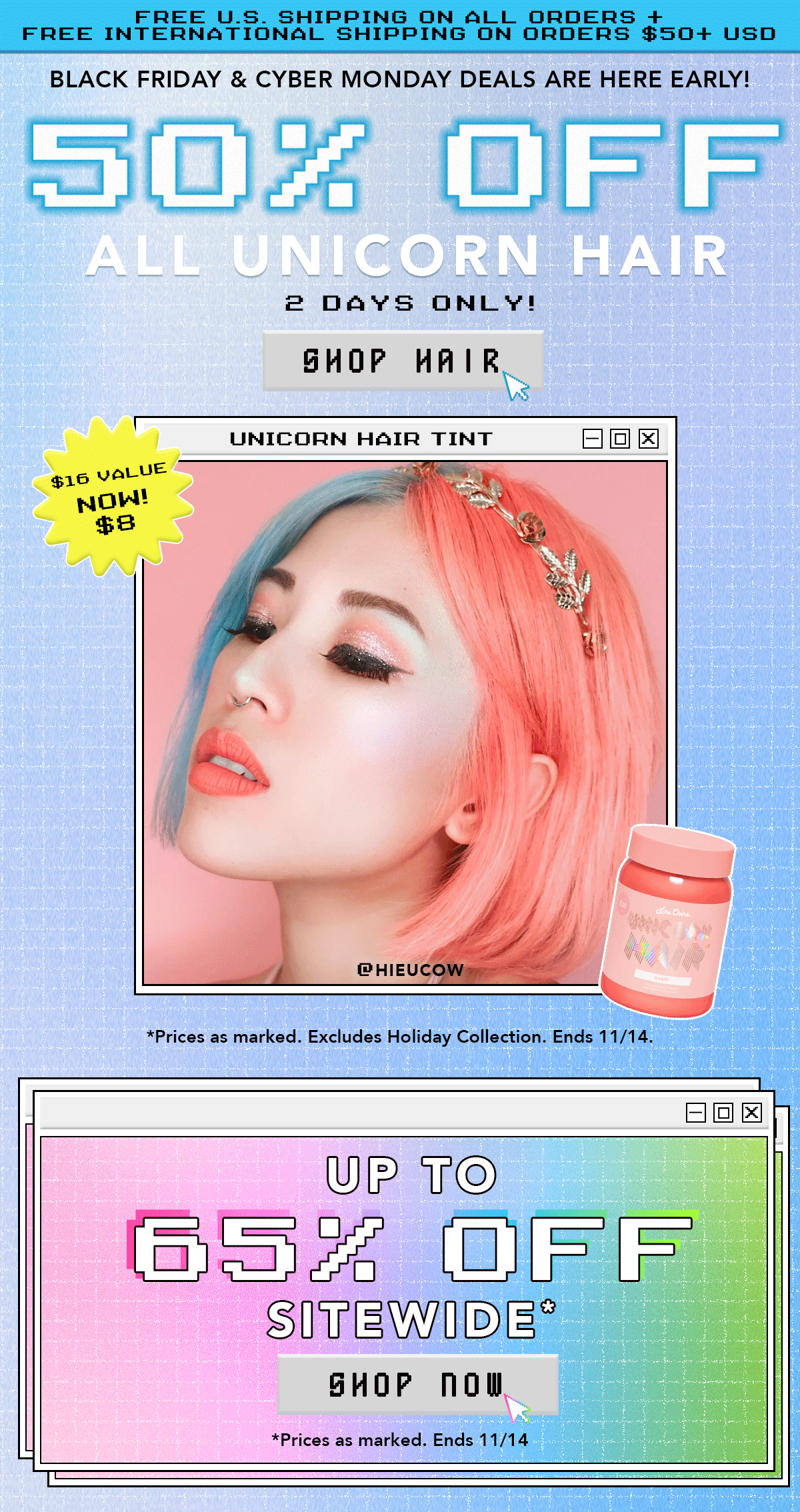 Lime Crime: 🌈 2 DAYS ONLY! 50% OFF UNICORN HAIR! 🌈 | Milled