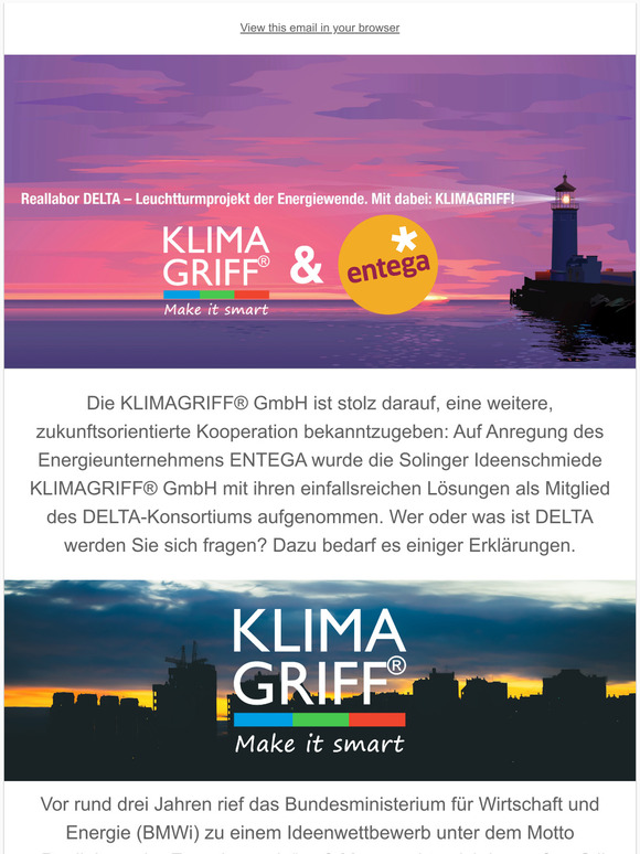 Leuchtturmprojekt der Energiewende. Mit dabei: KLIMAGRIFF!