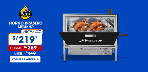 Ripley - HORNO BRASERO MEDIANO MR GRILL + BANDEJA
