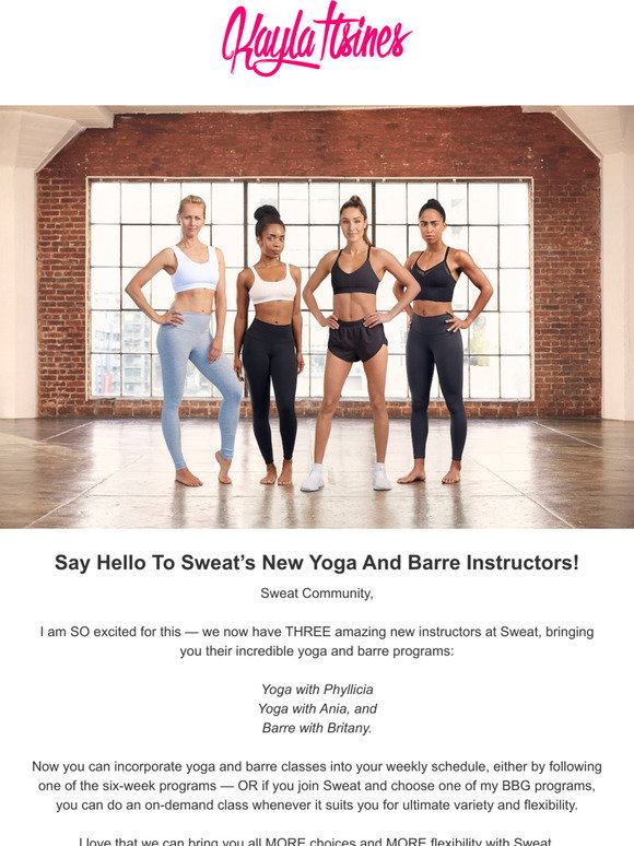 Kayla Itsines: Introducing your Sweat Pilates instructor: Sara Colquhoun