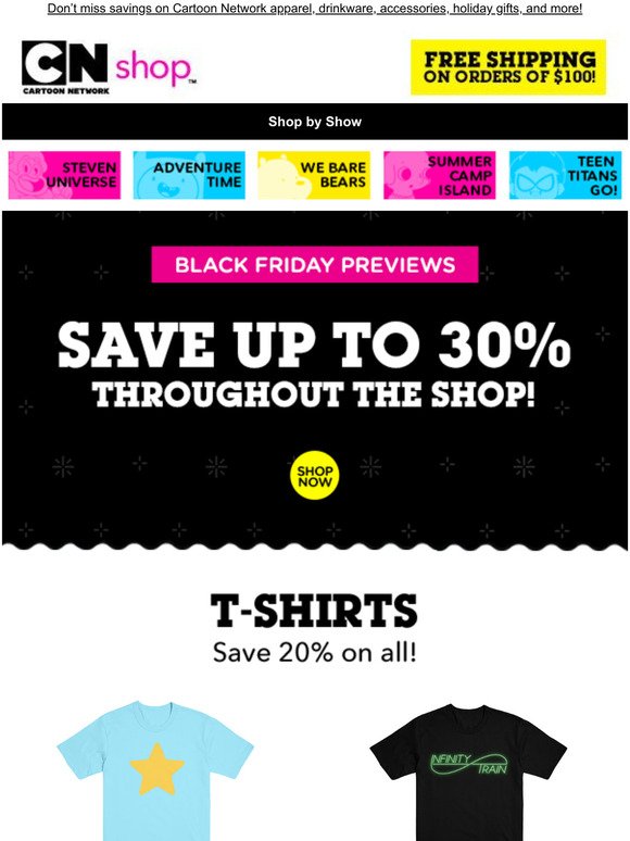 Cartoon Network Shop: Black Friday is back with savings up to 30%! | Milled
