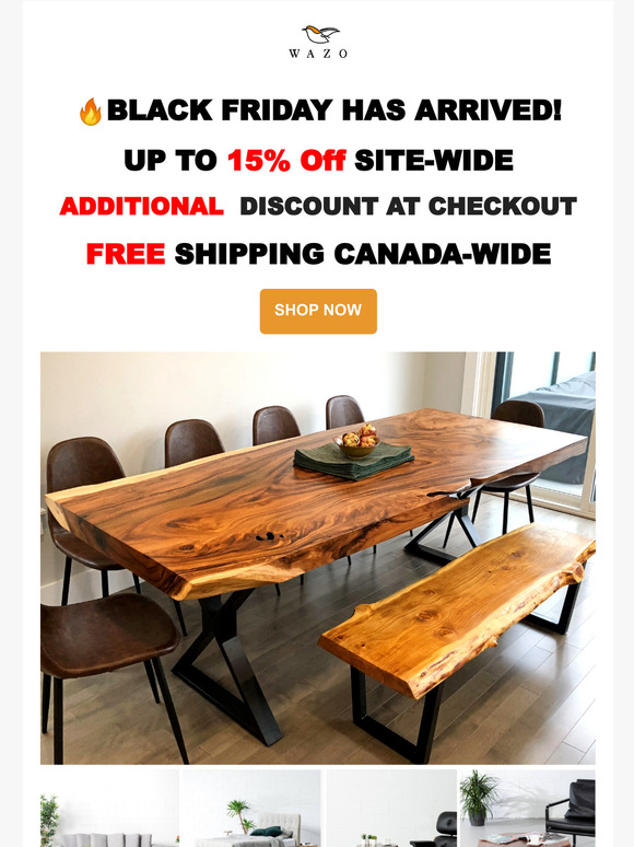 Wazo Furniture 🎉 Black Friday Sale! Up to 15 SiteWide and Additional
