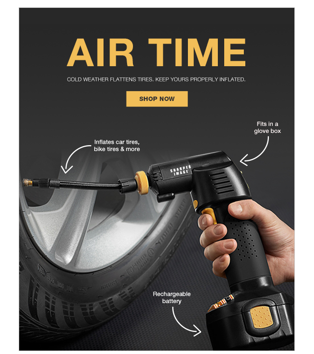 Sharper Image This handheld pump inflates flat tires! Milled