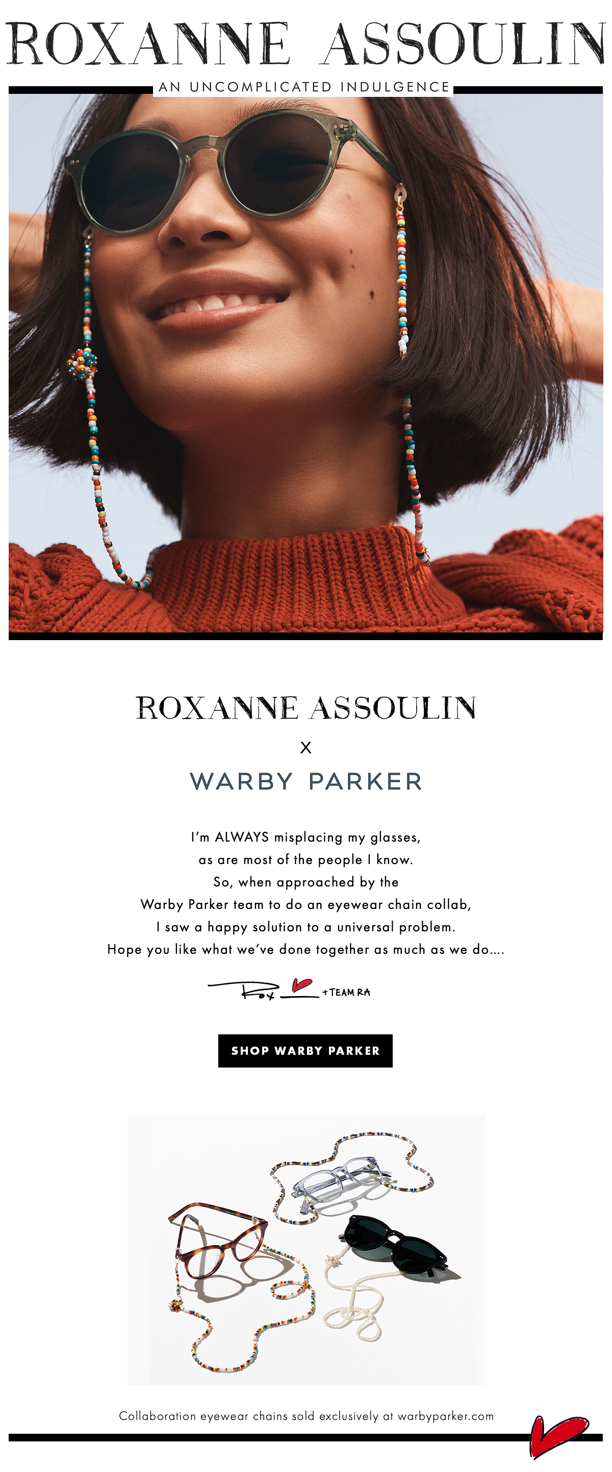 warby parker roxanne assoulin