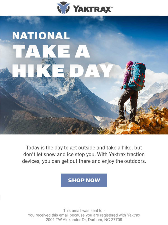 Today is National Take a Hike Day!