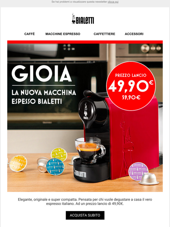 Bialetti Shop: Gioia, la nuova macchina espresso Bialetti